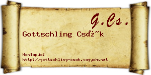 Gottschling Csák névjegykártya